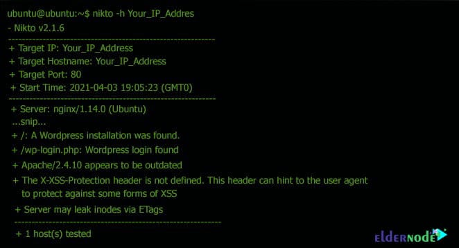 use-Nikto-on-Ubuntu-20.04 Example Nikto scan output on Ubuntu 20.04 server