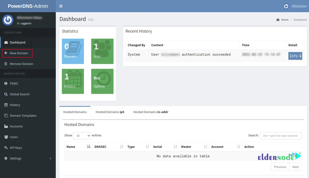 5.-PowerDNSAdmin-dashboar PowerDNSAdmin dashboard 1