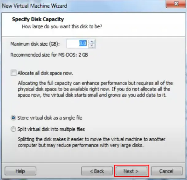 6-Specify-disk-capacity Specify disk capacity