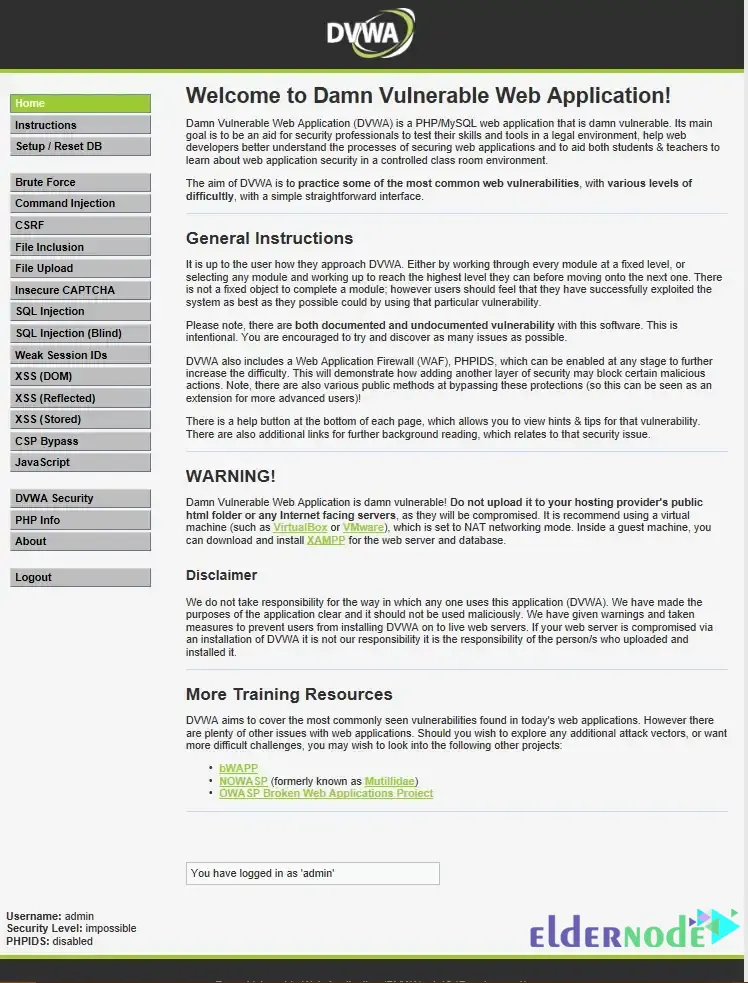 DVWN-welcome-screen-eldernode DVWN welcome screen