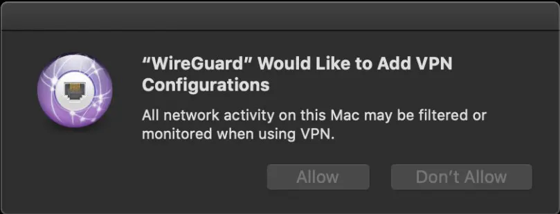 Wireguard macOS AddVPN