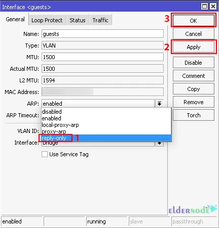 Mikrotik Interfaces section