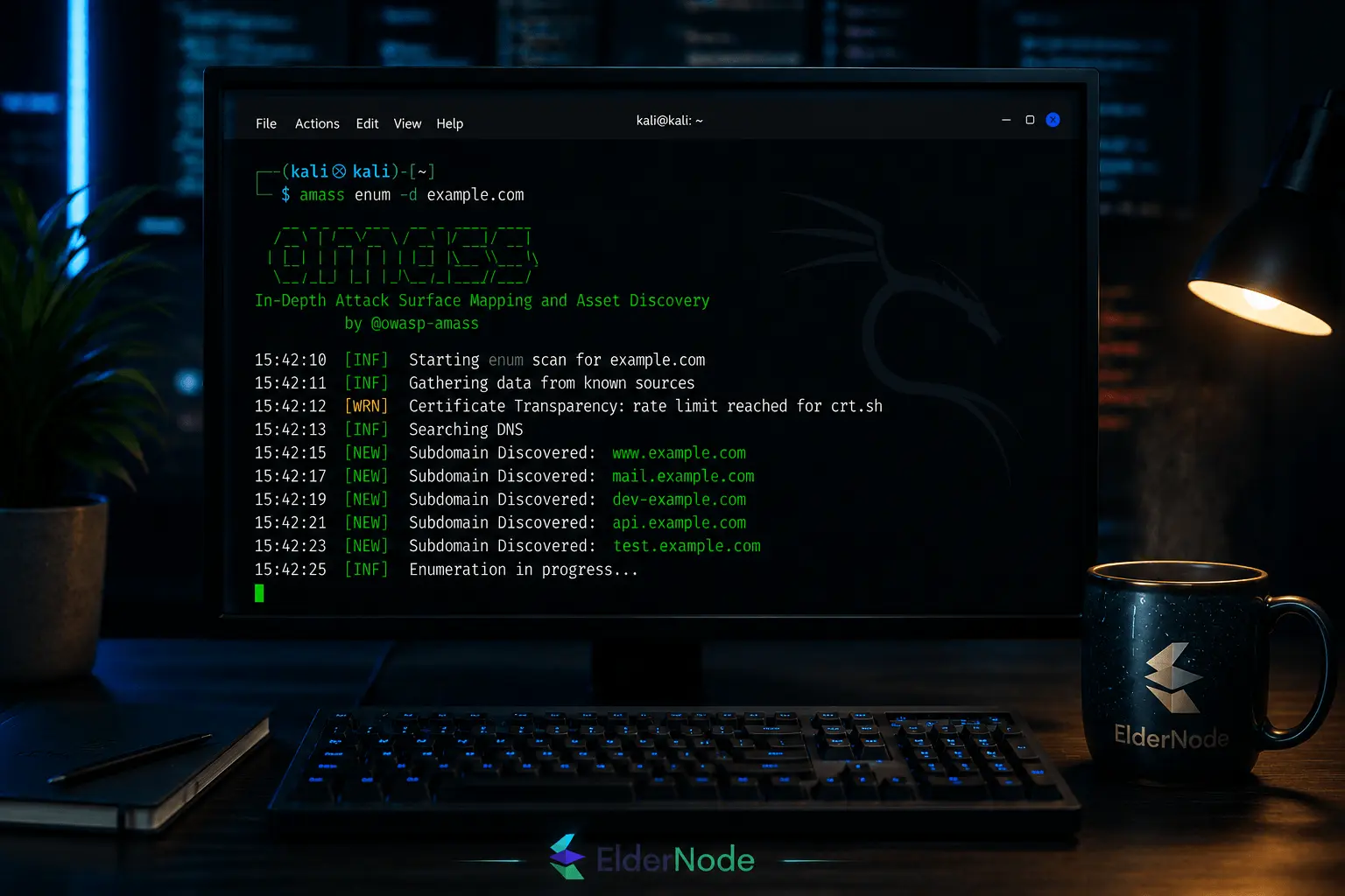 Cybersecurity workspace terminal focus