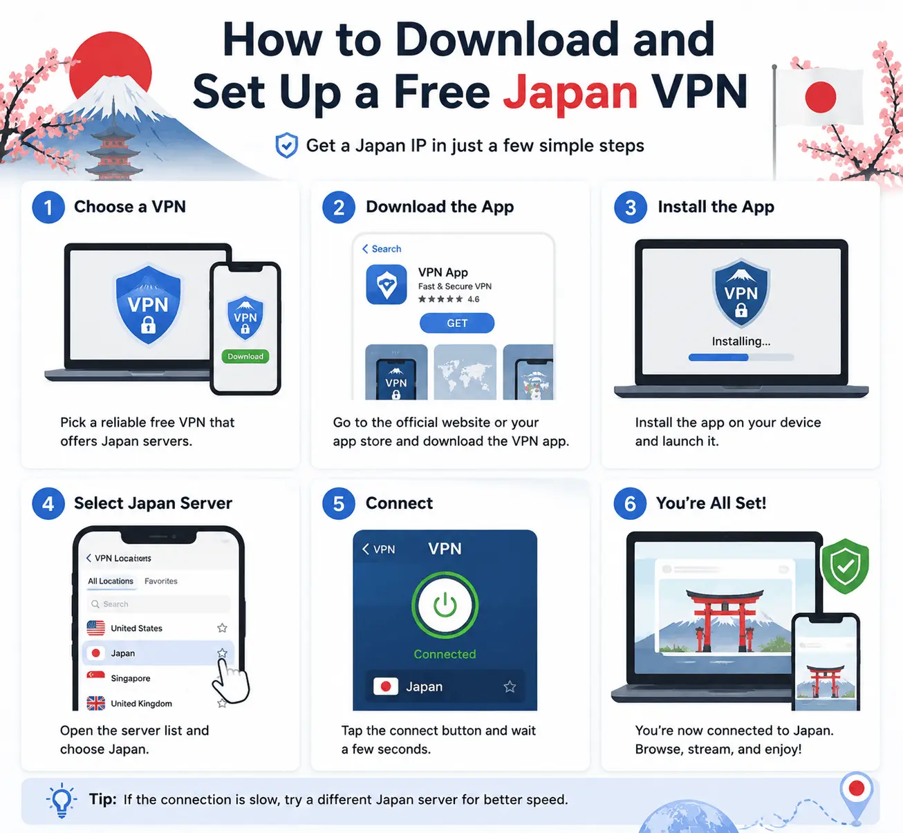 How to Download and Set Up a Free Japan VPN