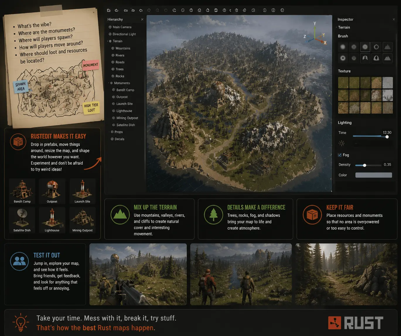 Infographic Designing Custom Rust Server Map
