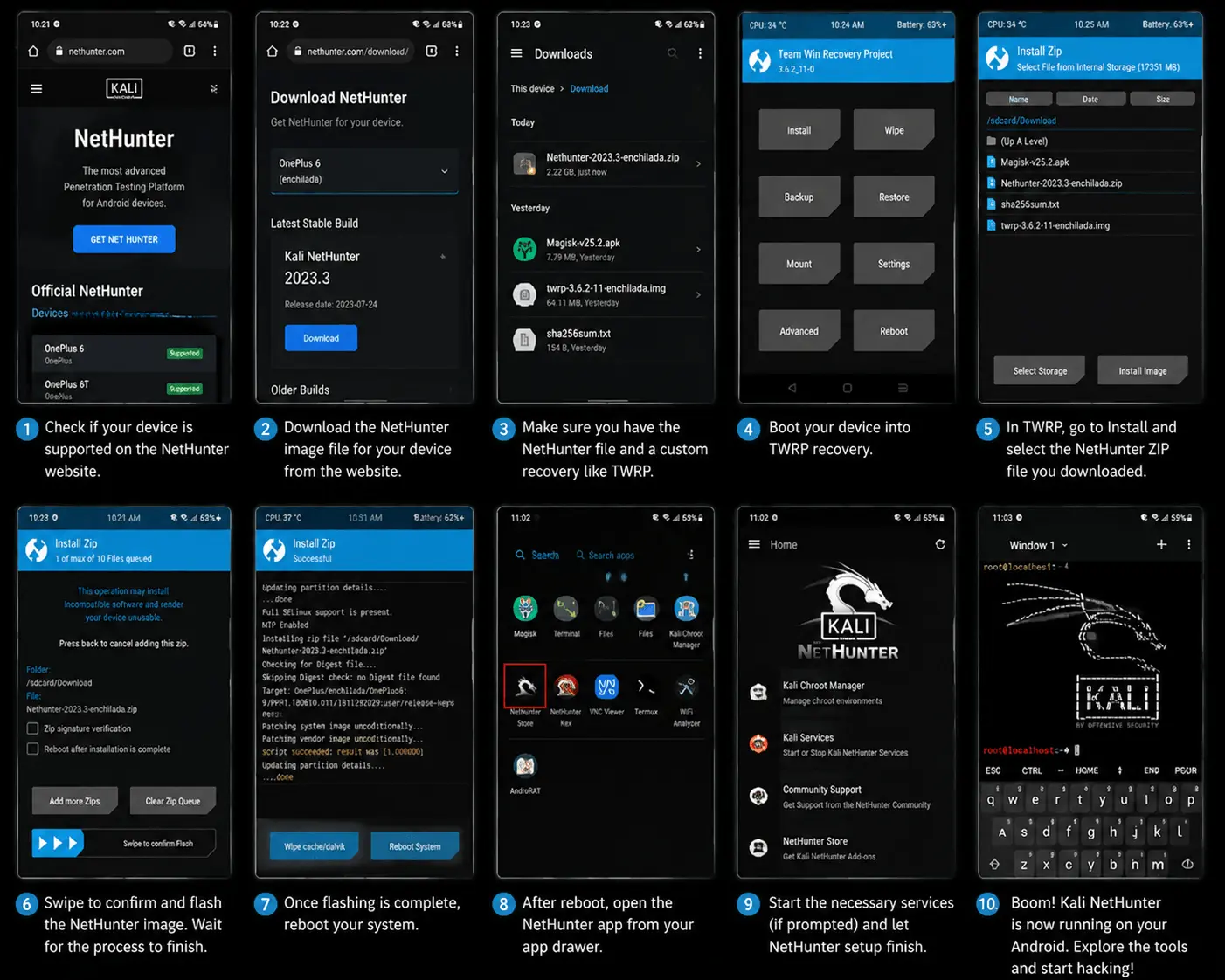 Kali NetHunter installation guide in steps