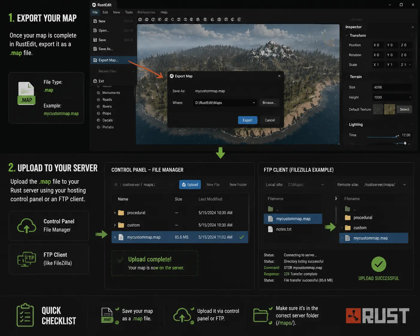 Infographic export upload Rust map