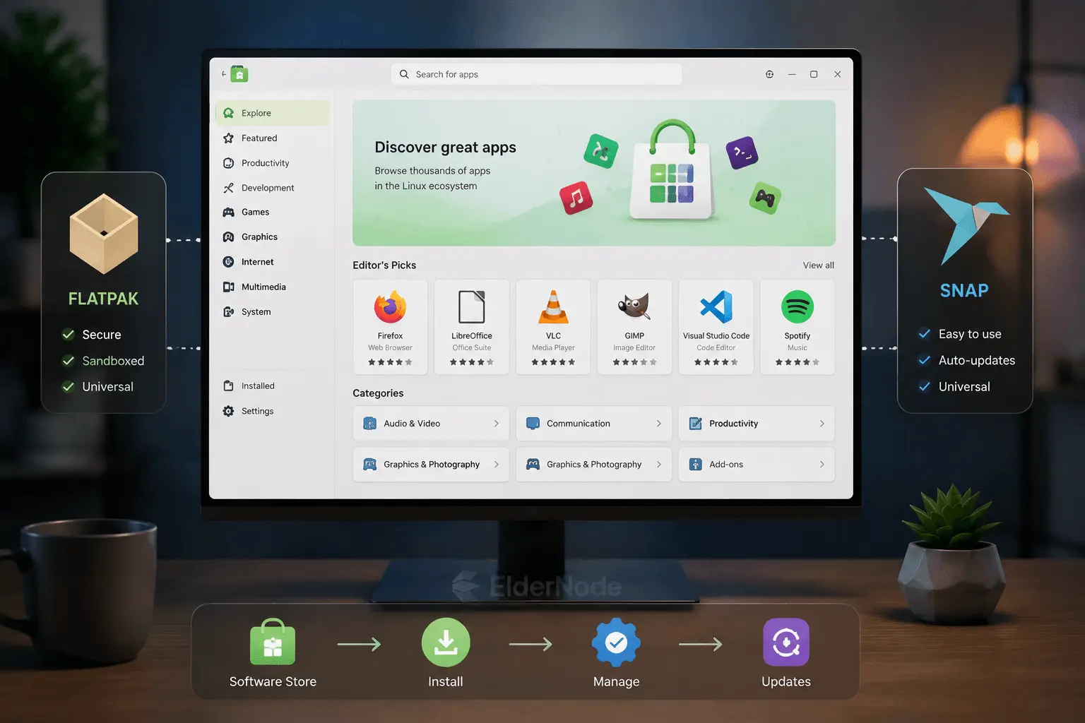 Linux software store interface