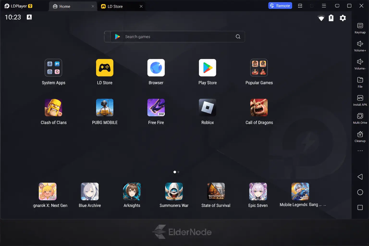 Android emulator interface