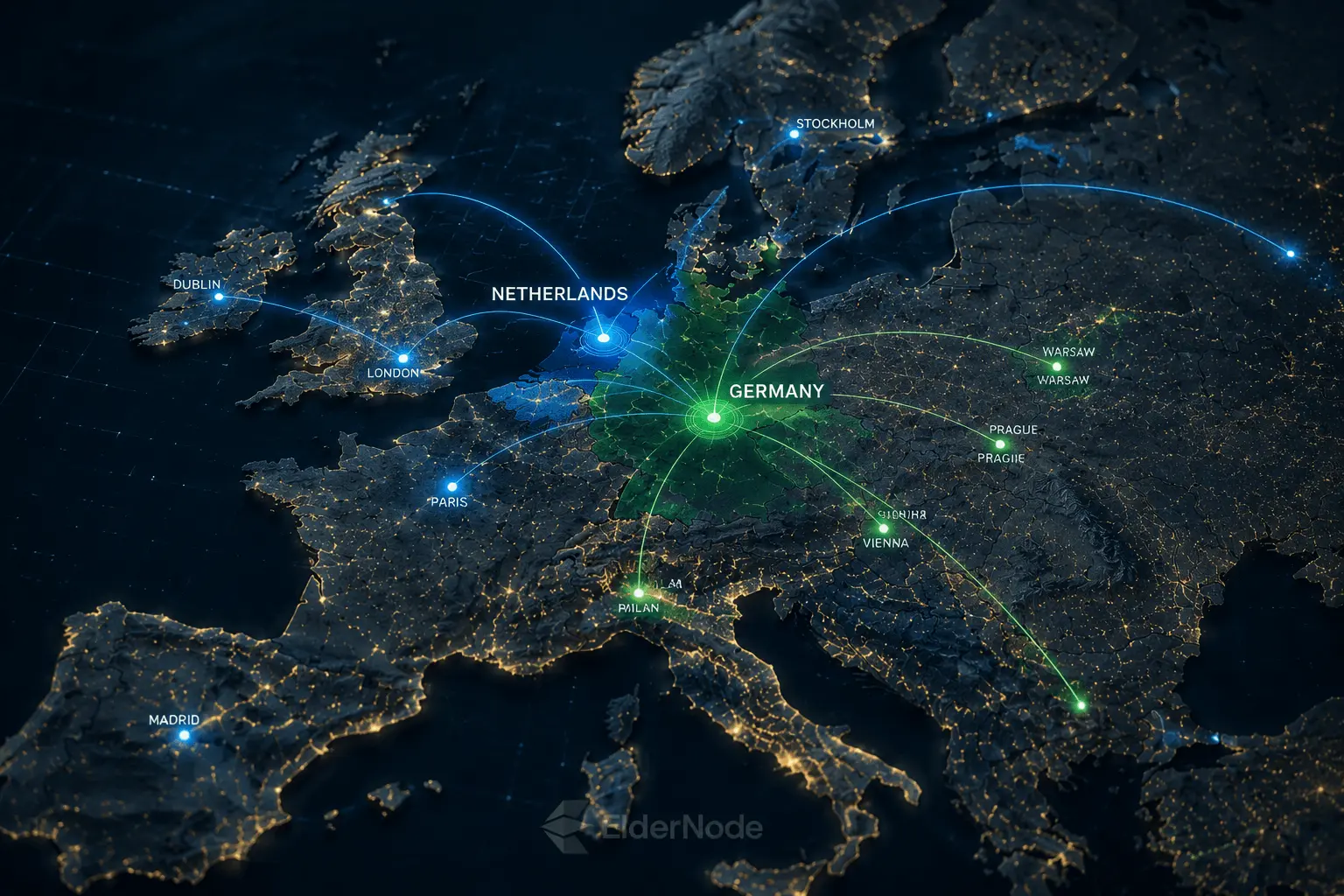 digital night network map