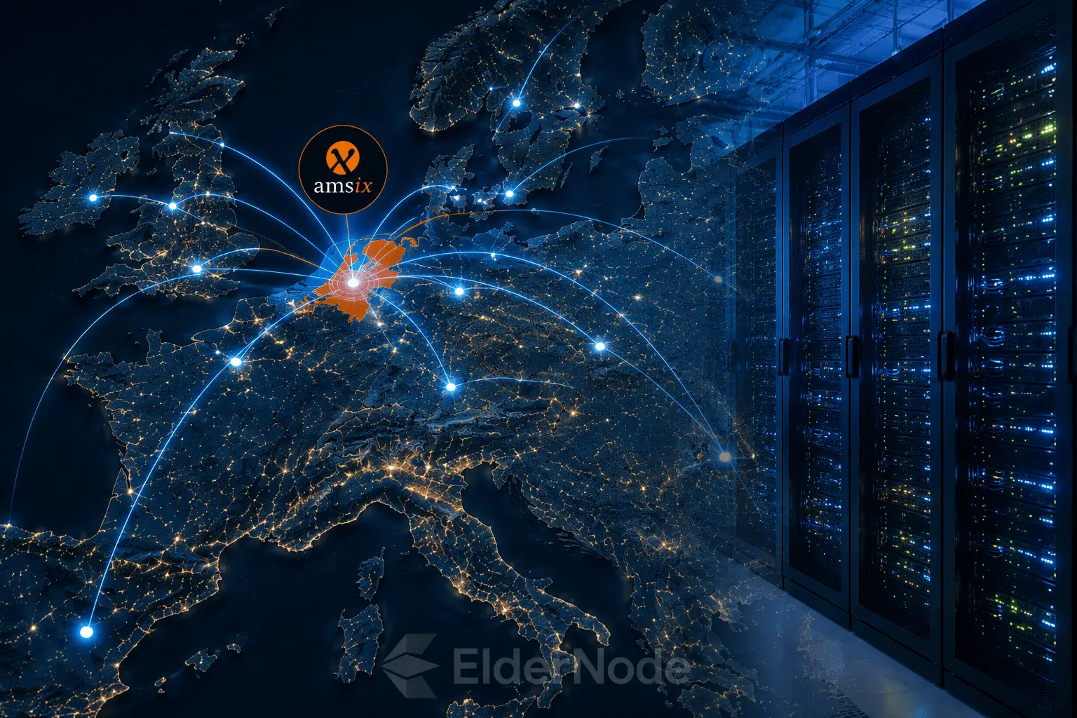 network map with data center