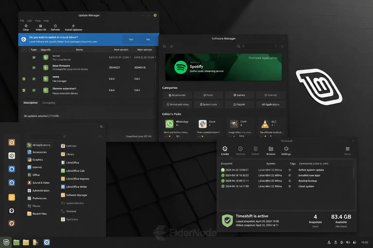 Linux Mint desktop setup overview