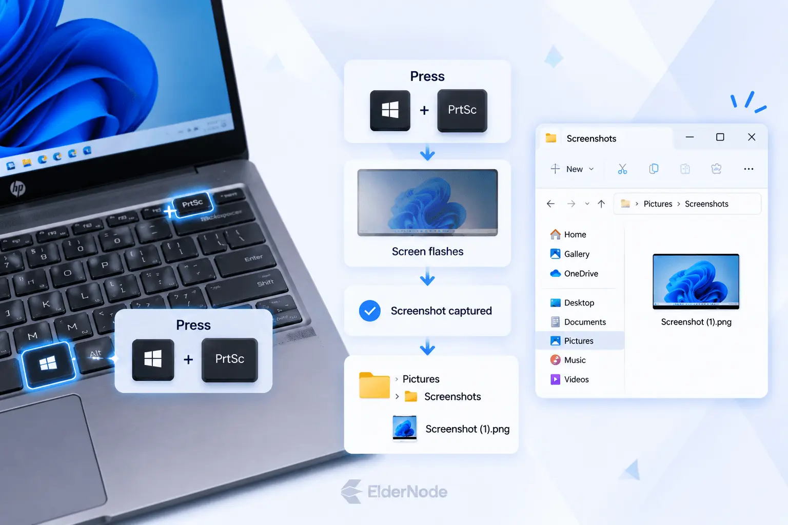Windows Print Screen shortcut saving screenshot automatically to Pictures Screenshots folder
